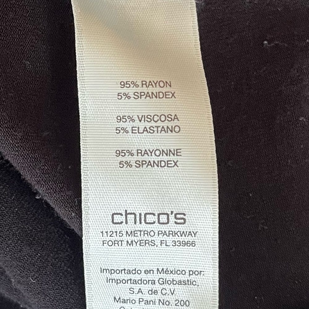 {Chico's} Tara Tee Dress Short Sleeve in Black - Size Chico's 0 (Small) - Picture 12 of 12